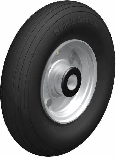 Wheels with ribbed profile roller bearing